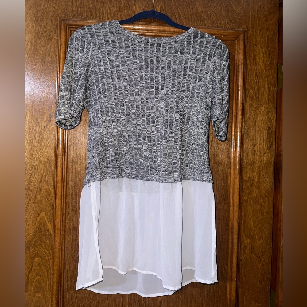 Bcbgeneration Half Polyester Half Knit Top - image 1